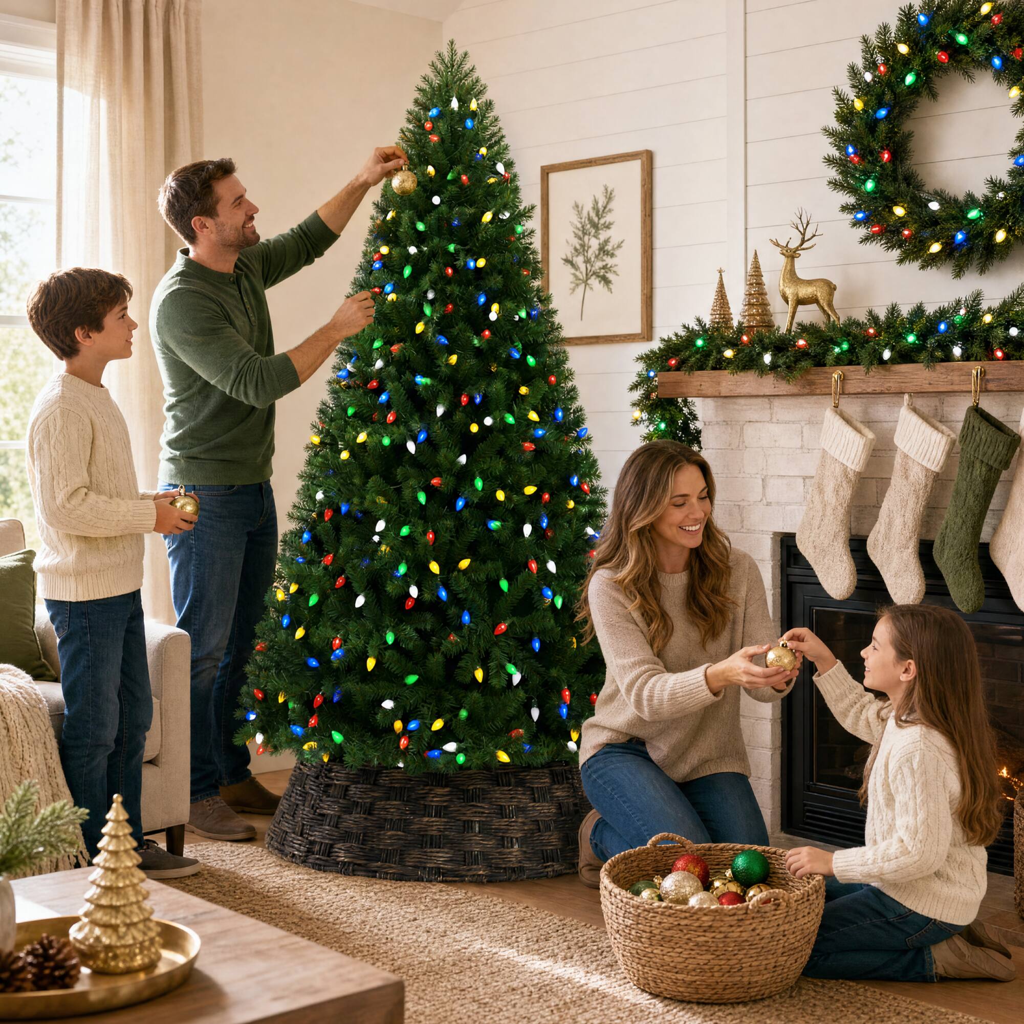 Alt View 5. Best Choice Products - Best Choice Products 6ft Artificial Christmas Tree with C7 Twinkling Lights, Pre-Lit Spruce, 250 Lights - Green.