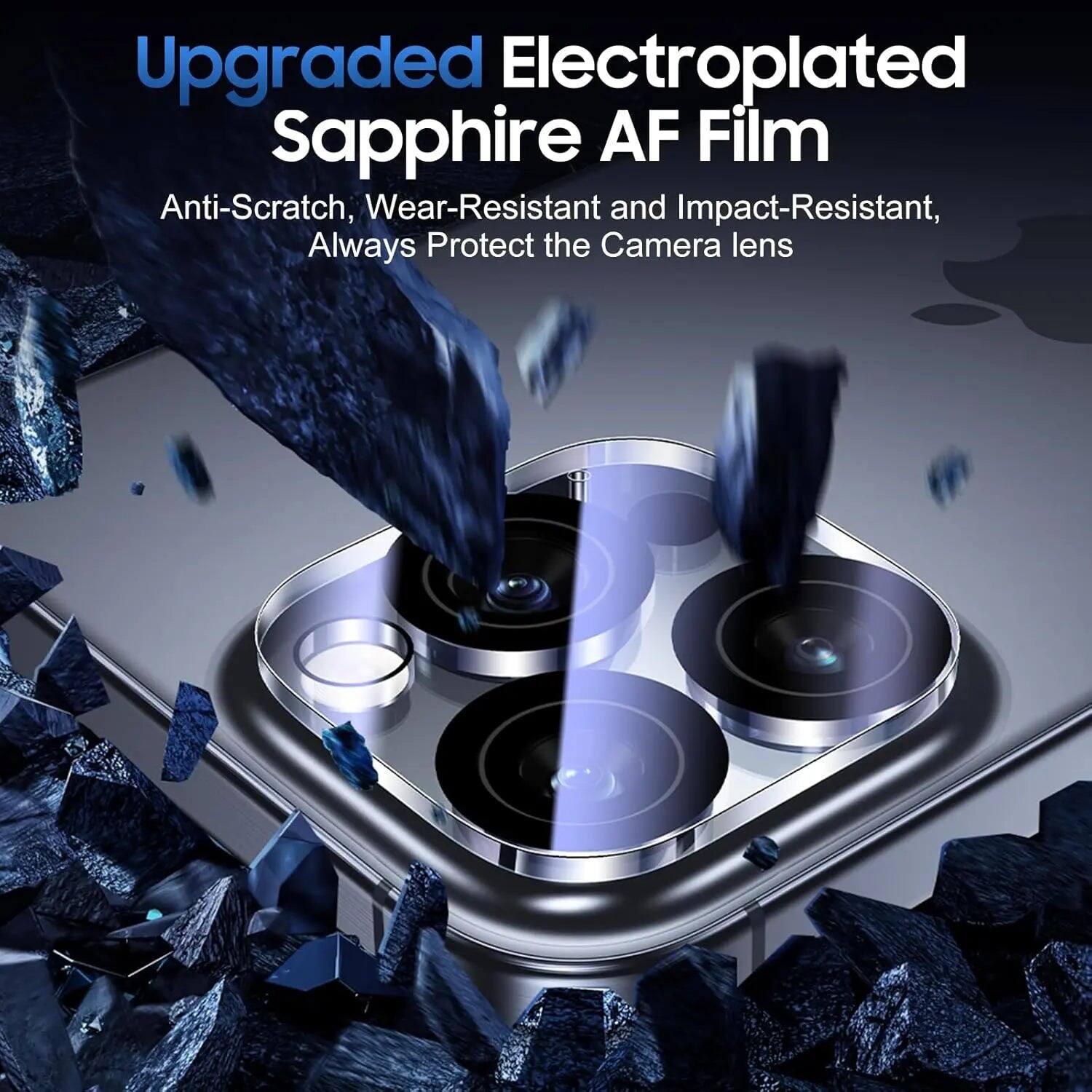 Upgraded Electroplated Sapphire AF Film  
Anti-Scratch, Wear-Resistant and Impact-Resistant, Always Protect the Camera lens