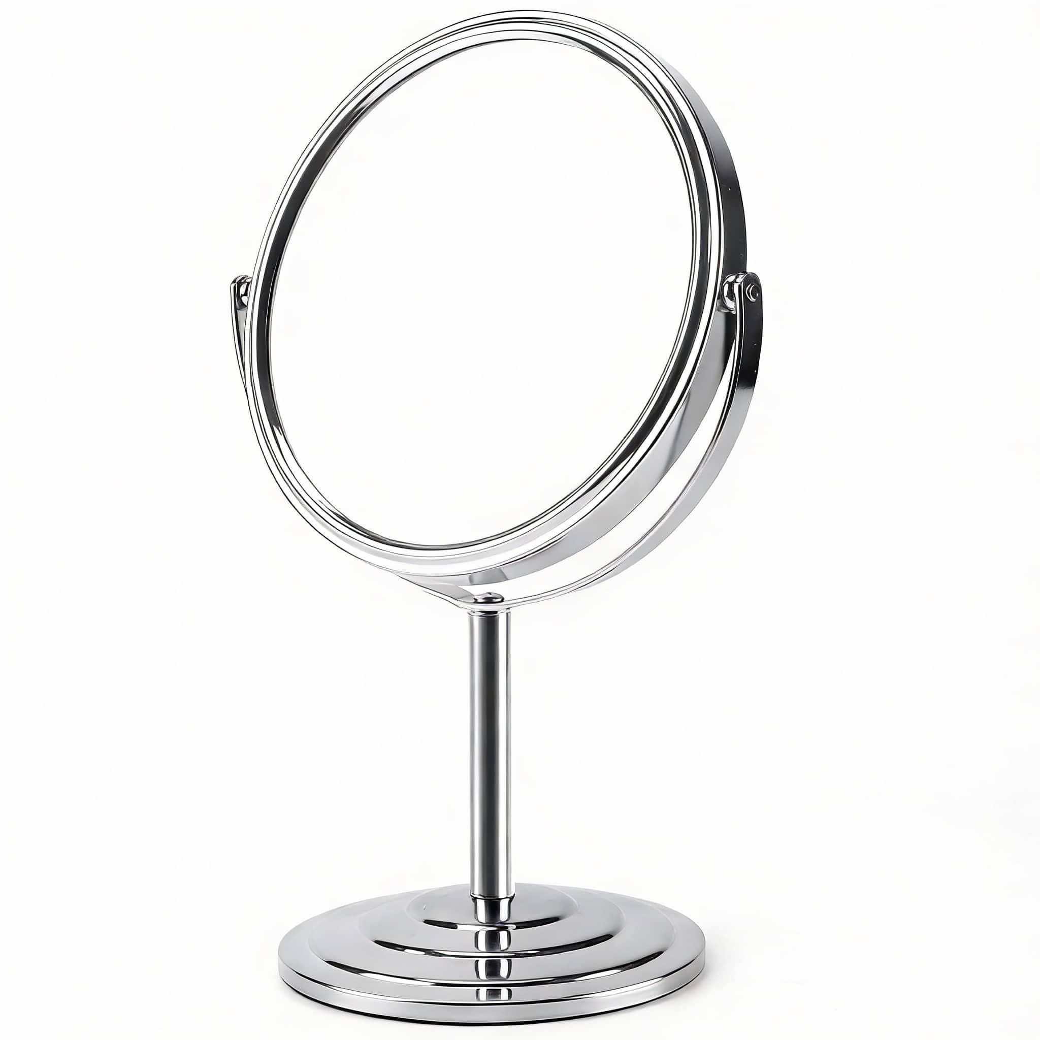 PO3TICJUNKI3 - 3x Magnifying Vanity Makeup Mirror Double Sided 1x 3x Magnification Tabletop - Silver 12"L x 7"W