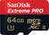 Front. SanDisk - Extreme PRO 64GB microSDXC UHS-II Memory Card - Black/red.