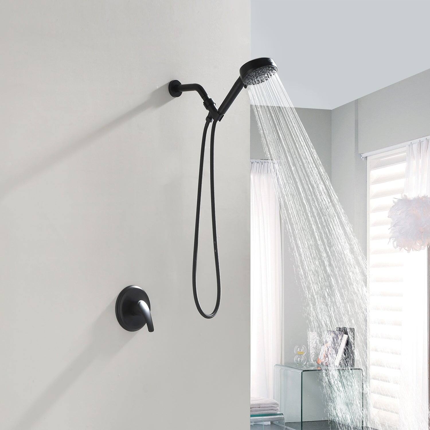 Alt View 3. Boyel Living - Matte Black Shower Set with cUPC Pressure Balance Valve and 7 Function Filter Handheld Shower - Matte Black.