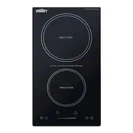 SUMMIT - 12" Wide 115V 2-Zone Induction Cooktop With Safety Shutoff - Black