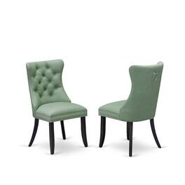 East West Furniture - Parson Chairs - Black