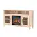 Left. Walker Edison - 58" Tall Glass Two Door Soundbar Storage Fireplace TV Stand for Most TVs Up to 65" - White Oak.