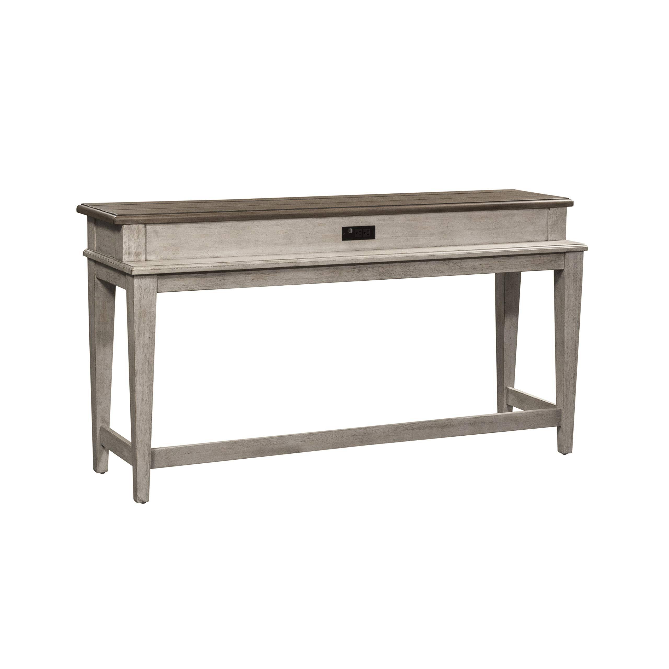 Alt View 2. Liberty Furniture Industries - Heartland Console Bar Table in Antique White w/ Tobacco Top - White.