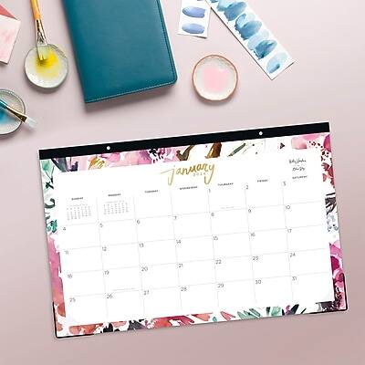 Alt View 2. Blue Sky - 2026 Blue Sky Kelly Ventura Magenta Blooms 17" x 11" Monthly Desk Calendar (149057-26) - Multicolor.