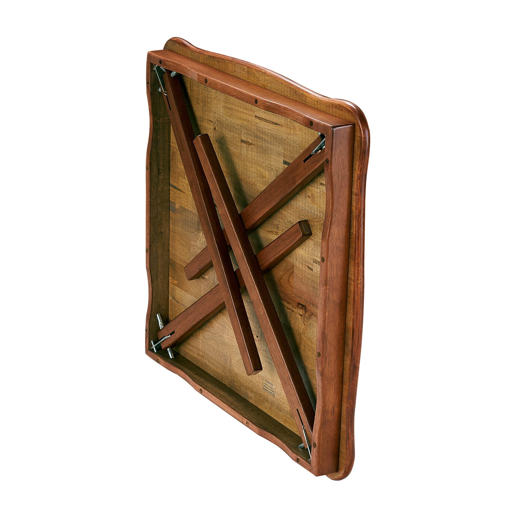 Alt View 4. Stakmore - Stakmore Scalloped Edge 32" Square Folding Card Table, Cherry Finish - Cherry.