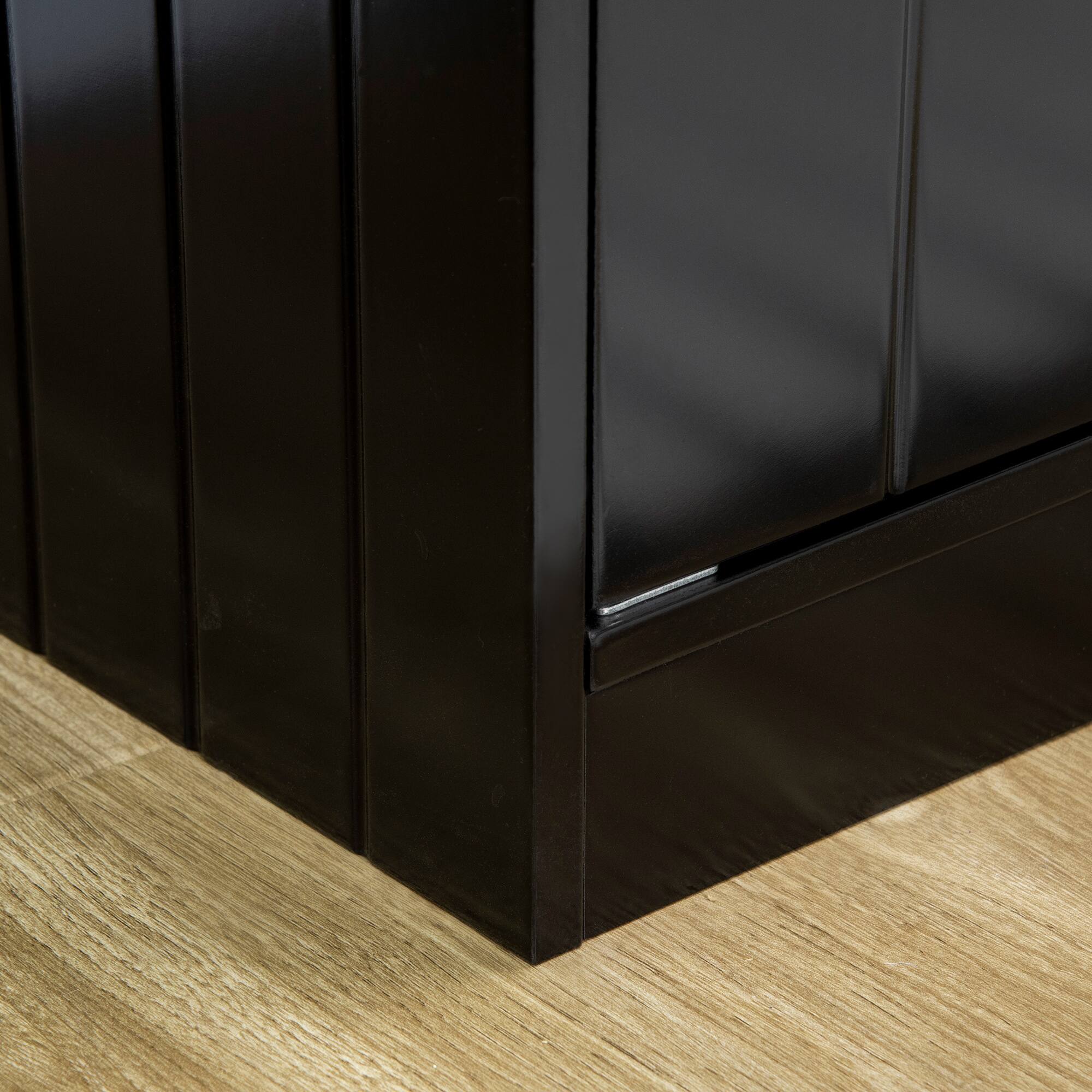 Alt View 5. Pawhut - Elevated Dog Bowls with Storage Cabinet Containing  44L Capacity, Raised Bowl Stand, Food Bowl, Feeding Station - Black.