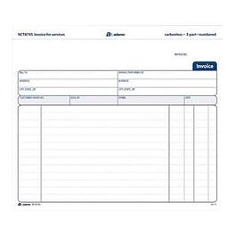Adams - 3-Part Carbonless Invoices, 50 Sets/Book (NCT8745)