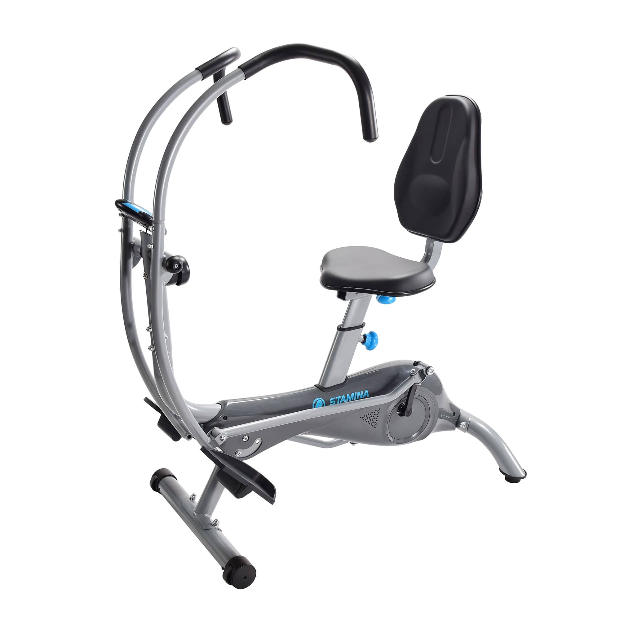Front. Stamina Products - Stamina Easy Step Smart Recumbent Stepper Exercise Machine with Arm Exerciser - Grey.