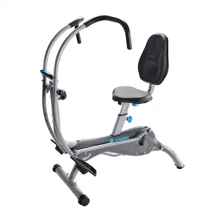 Front. Stamina Products - Stamina Easy Step Smart Recumbent Stepper Exercise Machine with Arm Exerciser - Grey.