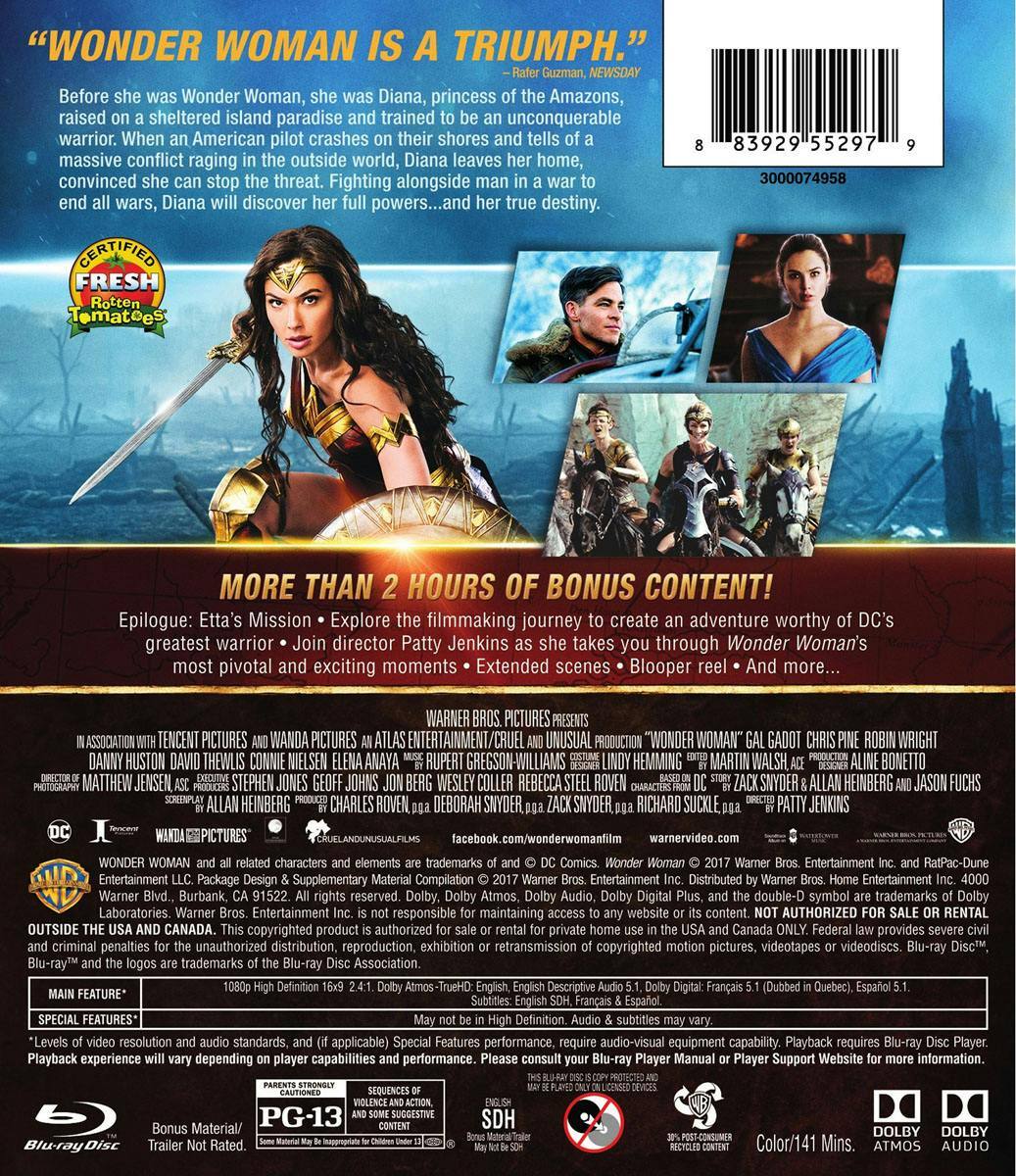 Back. Wonder Woman [Blu-ray].