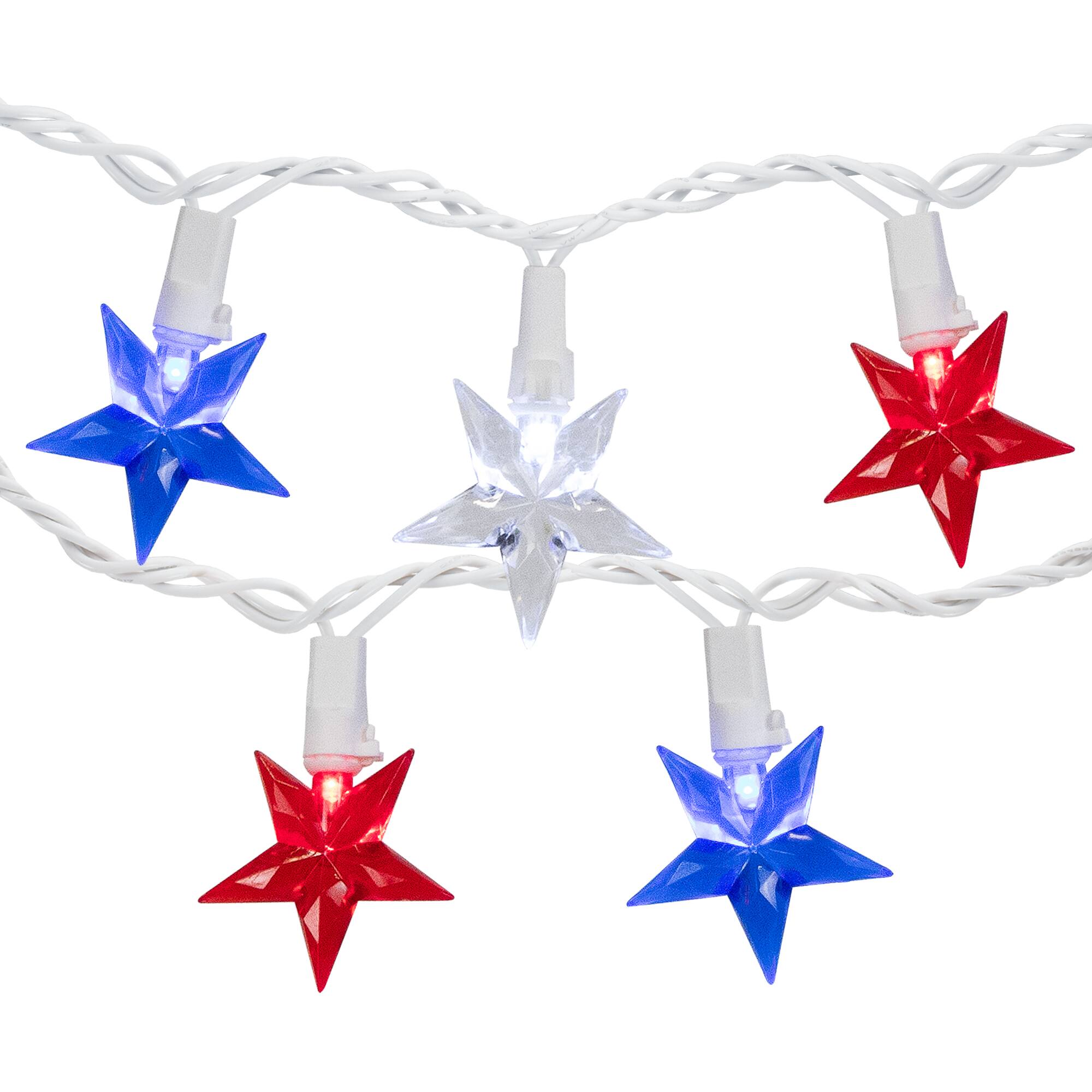 Alt View 1. Northlight - LED Patriotic Stars String Light Set - 7.25ft - White Wire - 10ct - Red.