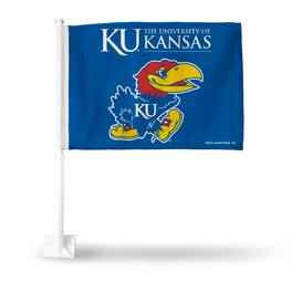 Rico Industries - Kansas Jayhawks 11X14 Window Mount 2-Sided Car Flag - Multi
