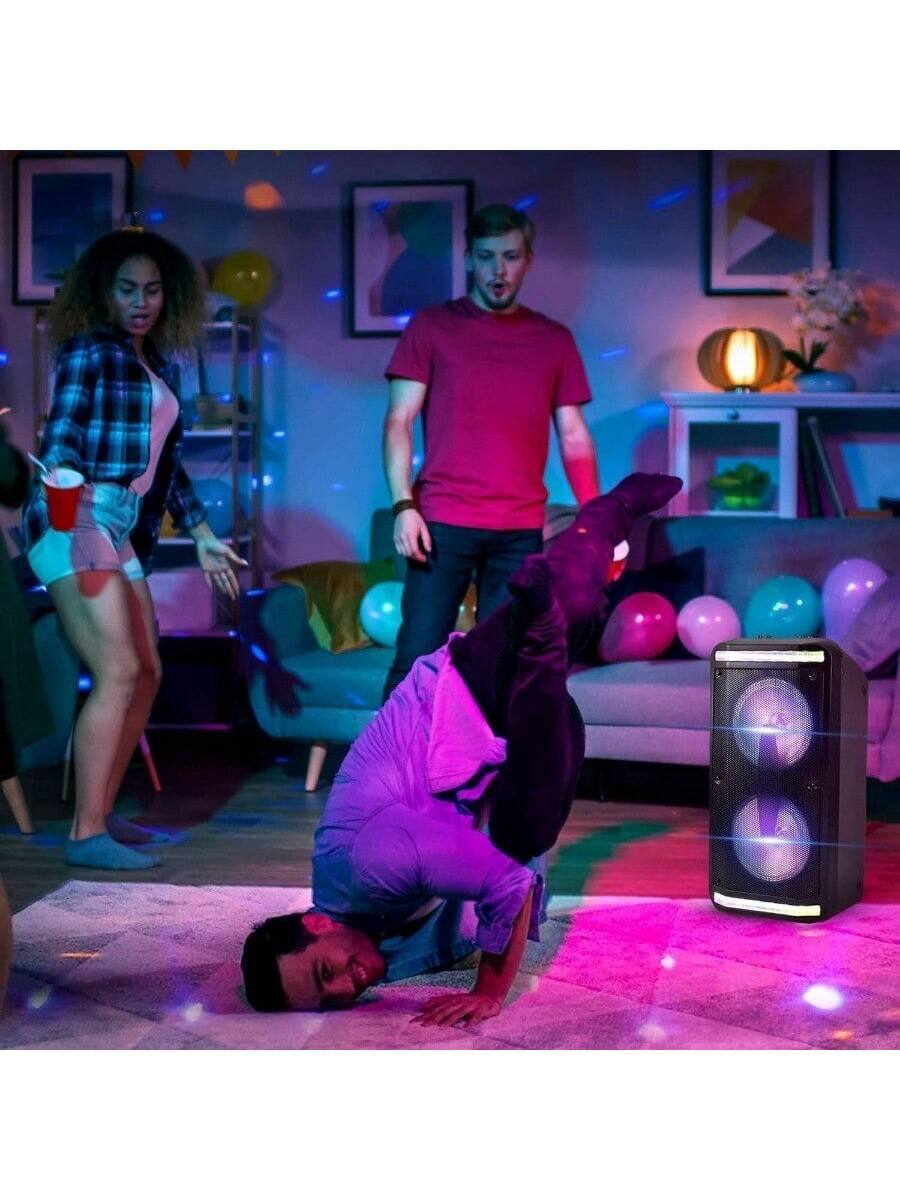 Alt View 4. Stamp n Camp - Advanced Technology Speaker System: Party, Lights, Stereo in Black - Perfect for Home, Party - Black.