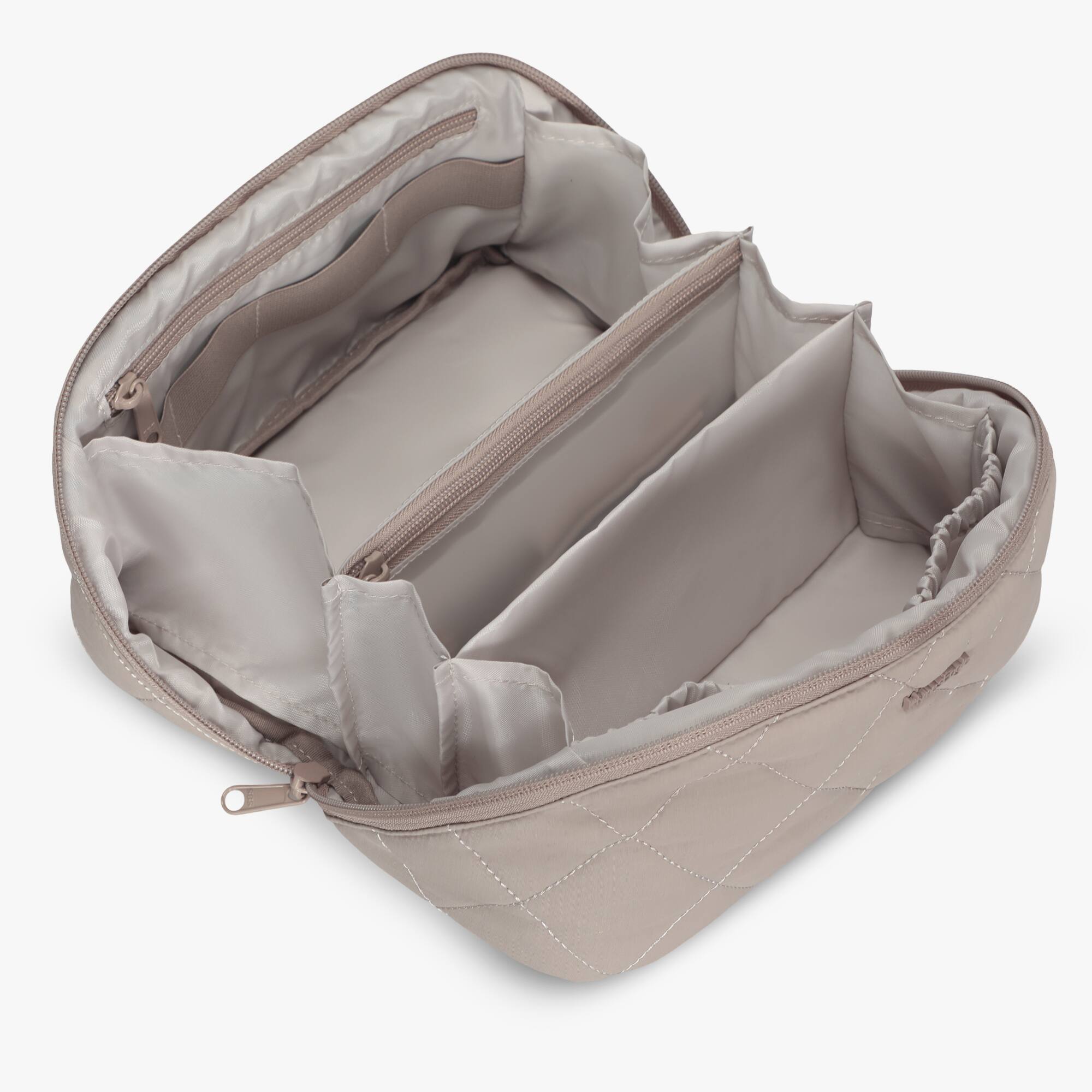 Alt View 1. Hynes Eagle - Quilted Makeup Bag Organizer - Taupe.