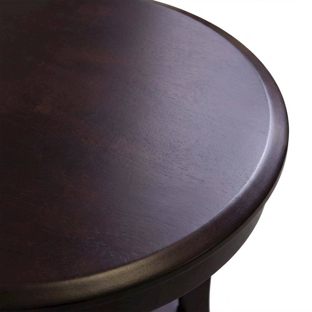 Alt View 2. FurniFact - Round Accent Table - Cappuccino.