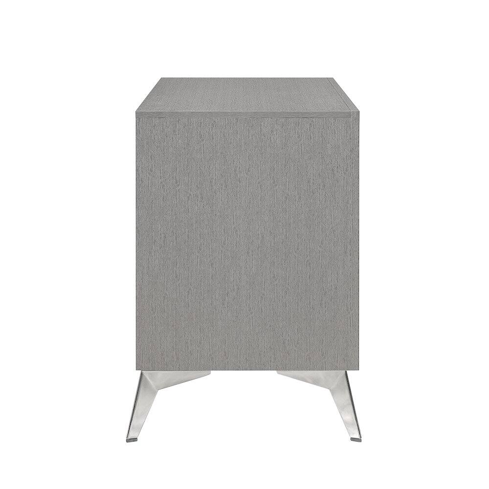 Left. New Classic Furniture - Huxley Nightstand-Gray - Gray.