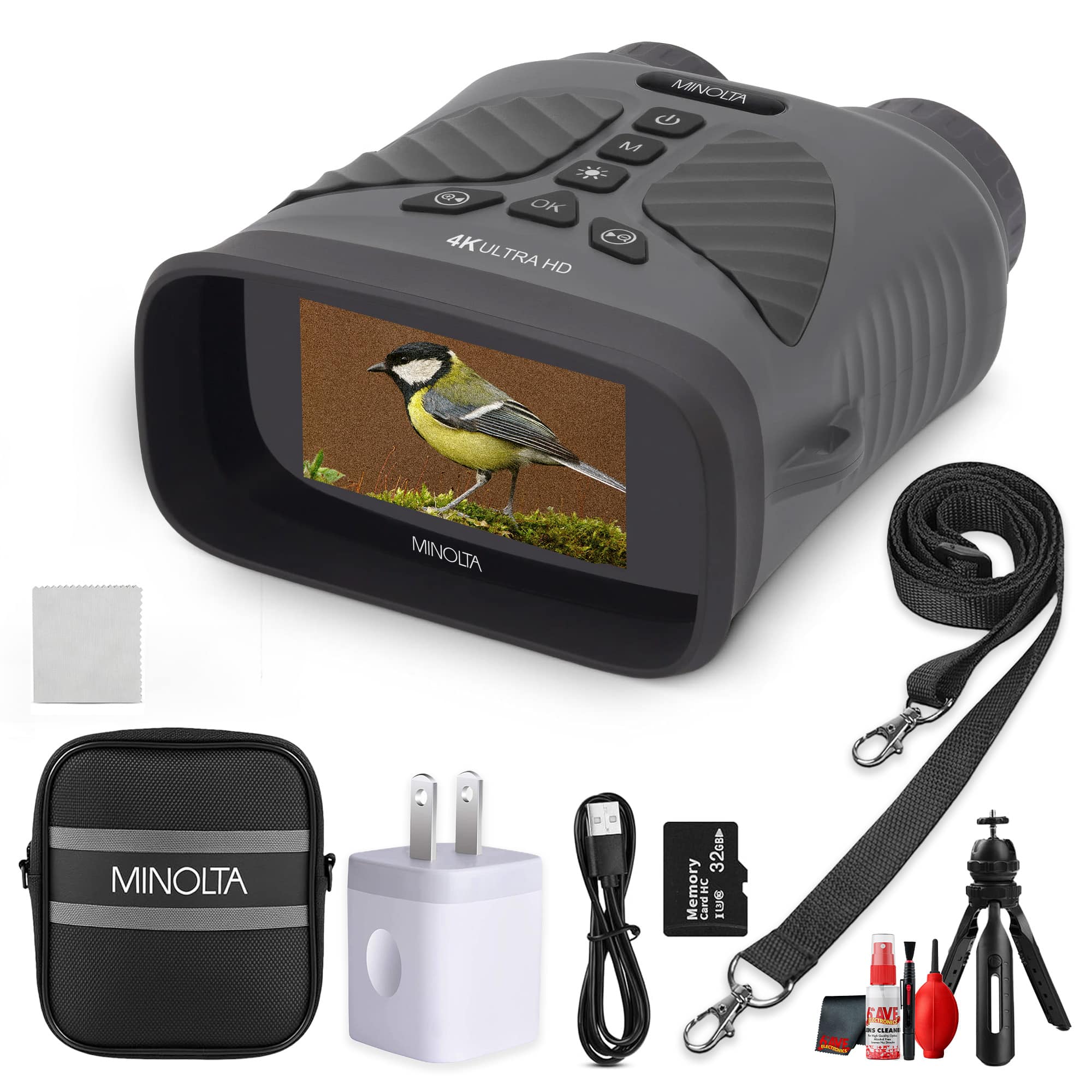 Minolta - MNDM10B Night Vision Monocular 48MP 4K Camera Bundle (Gray) price history on PriceWatchPro
