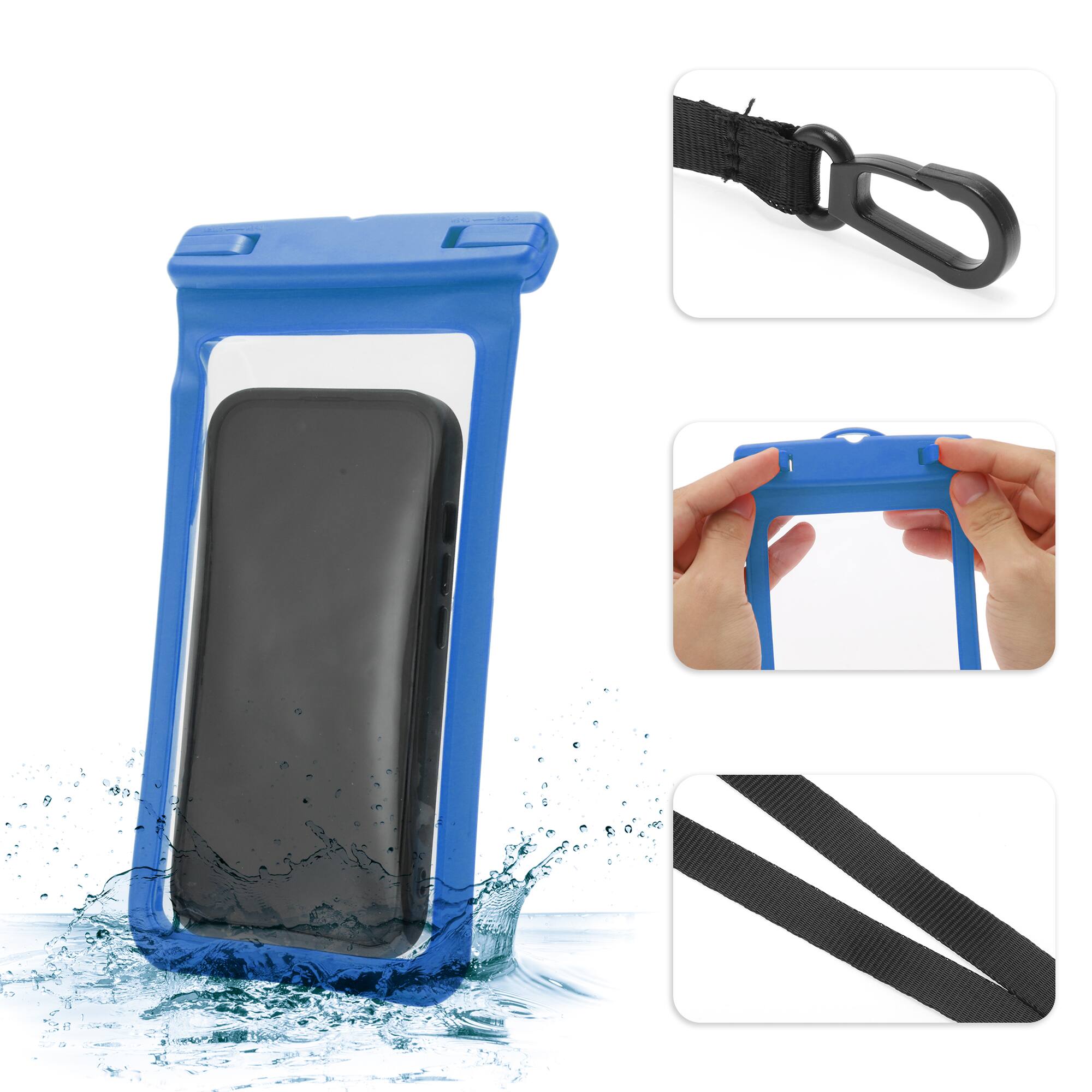 Alt View 2. Unique Bargains - 2pcs Mobile Waterproof Bag Universal Waterproof Case Compatible for Phone 4.53"x8.27" - Blue.