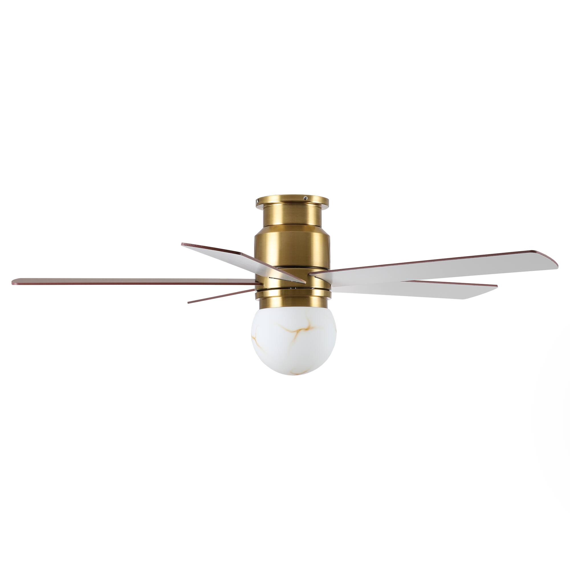 Alt View 4. Parrot Uncle - 52"  Low Profile Ceiling Fan with 3CCT Dimmable LED Light and Remote - Gold.
