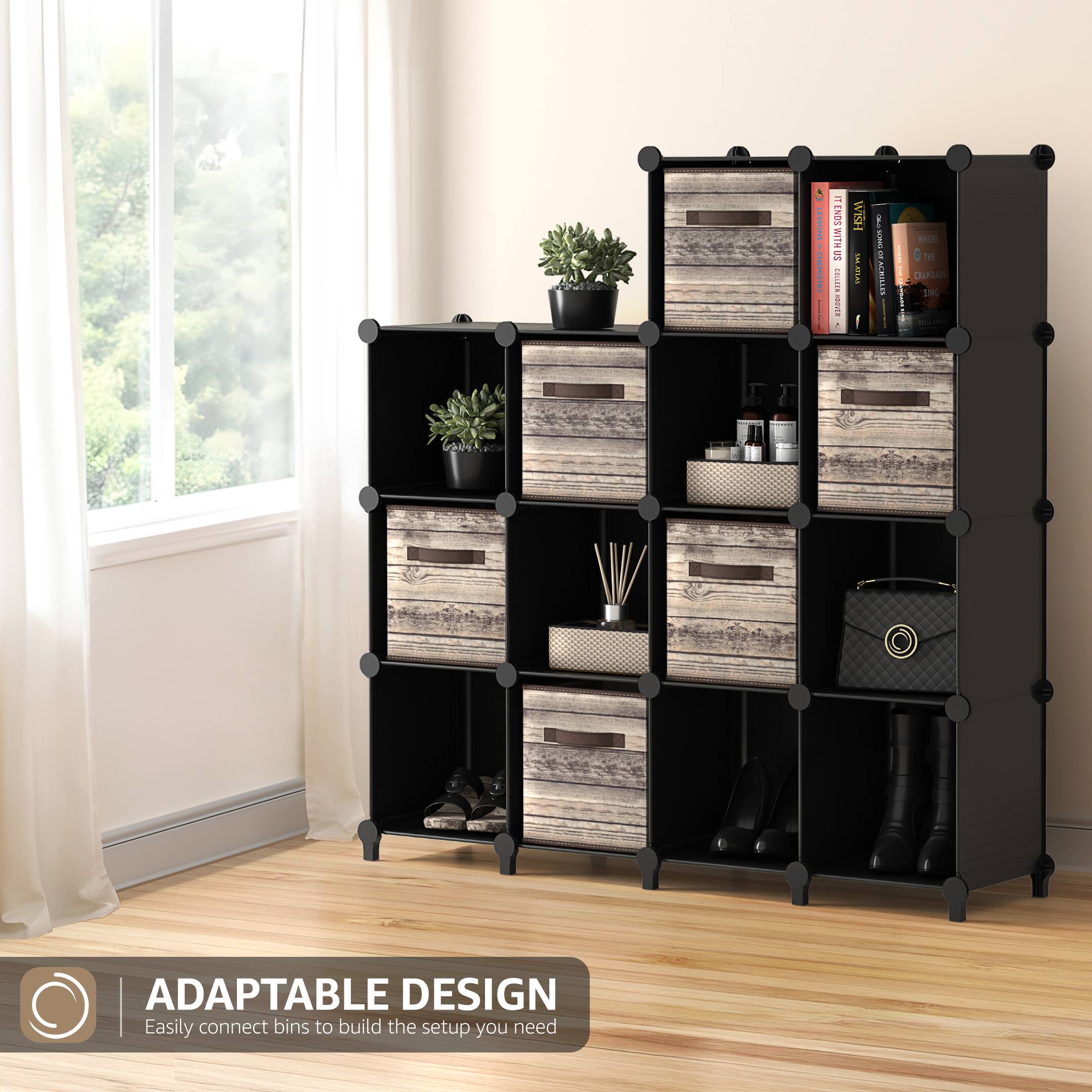 ADAPTABLE DESIGN  
Easily connect bins to build the setup you need