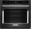 KitchenAid - 30" Built-In Single Electric Convection Wall Oven - Black Stainless - Larger Front