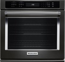 KitchenAid - 30" Built-In Single Electric Convection Wall Oven - Black Stainless Steel - Front_Zoom