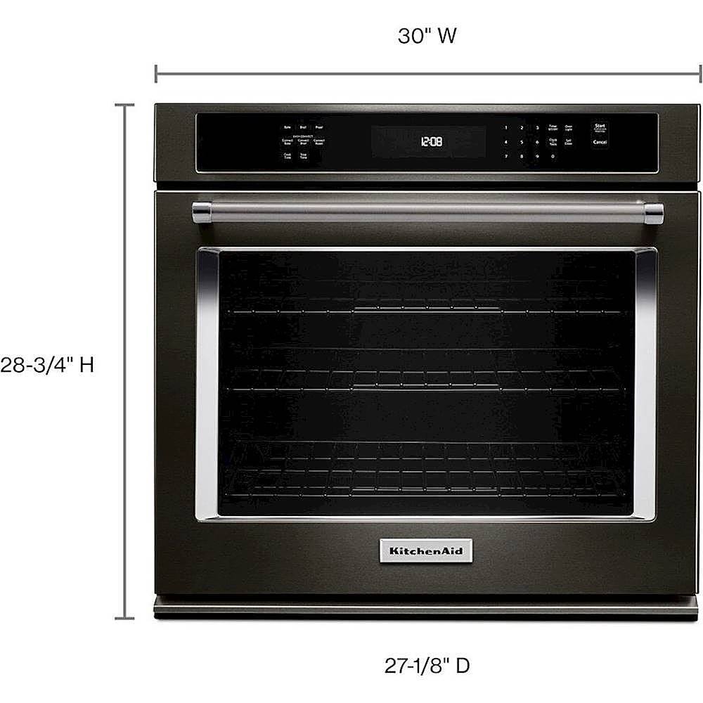 Alt View 11. KitchenAid - 30" Built-In Single Electric Convection Wall Oven - Black stainless steel.