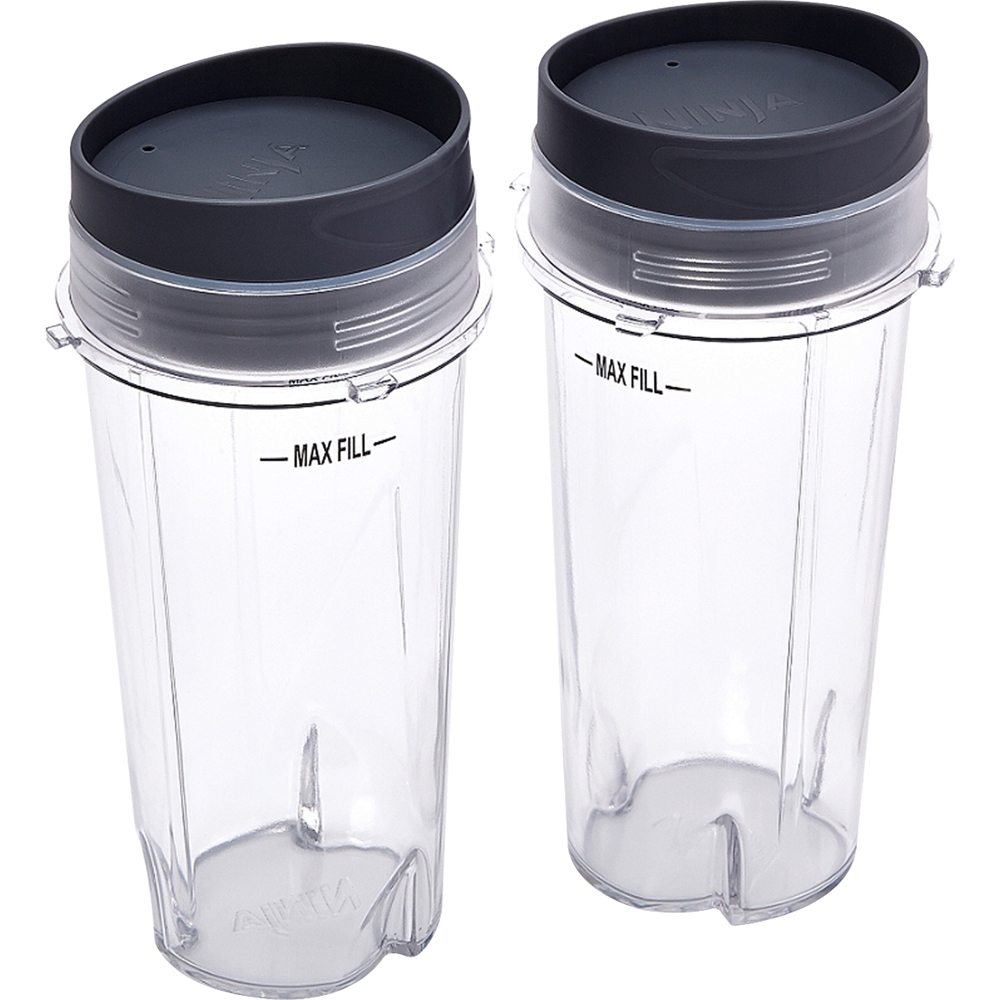 Angle View: Ninja - 16 oz. Single Serve Cups with Lids (2-Pack) - Clear