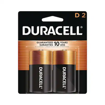 D 2
DURACELL
GUARANTEED 10 YEARS
GARANTIES 10 ANS
IN STORAGE / LORSQU'ELLES SONT ENTREPOSÉES