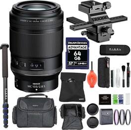 NIKKOR Z MC 105mm f/2.8 VR S Macro Lens w/ Advanced Accessory & Travel Bundle | 20100 | Nikon Nikkor Z MC 105mm - Black