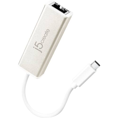 Left. j5create - USB-C Gigabit Ethernet Adapter - Champagne.