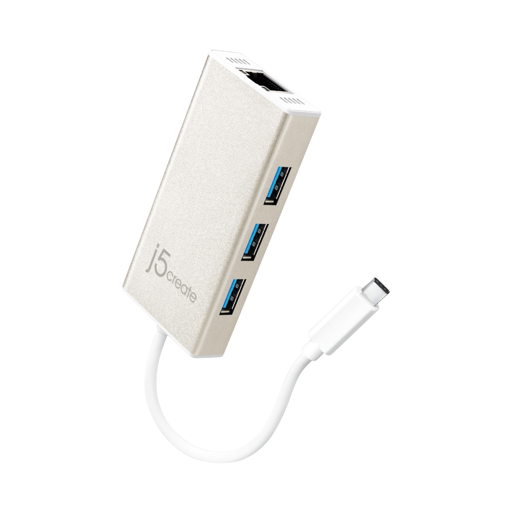 j5create - USB Type-C Gigabit Ethernet & HUB Multi Adapter - White