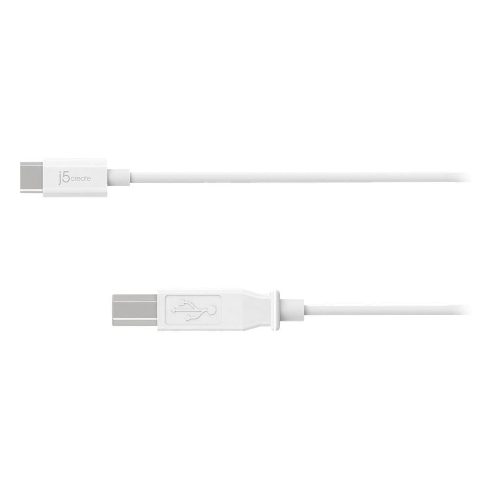 Best Buy: J5create 5.9' USB Type B-to-USB Type C Device Cable White JUCX11