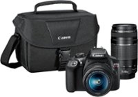 Front Zoom. Canon - EOS Rebel T6 DSLR Two Lens Kit with EF-S 18-55mm IS II and EF 75-300mm III lens - Black.
