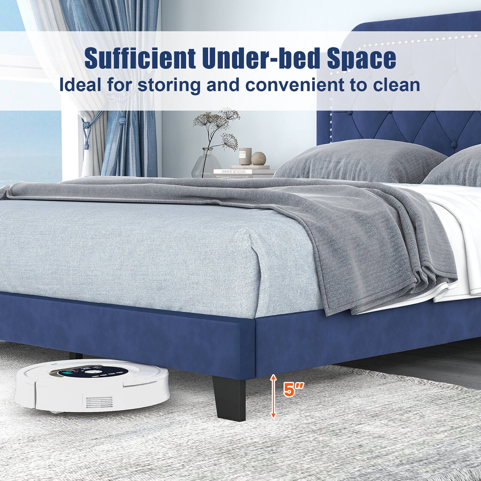 Sufficient Under-bed Space  
Ideal for storing and convenient to clean  

5"
