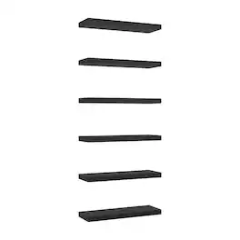 TuHome - 24" x 8" Floating Wall Shelf, Wall-Mounted Display Ledge for Living Room, Bedroom or Office Storage - Wenge