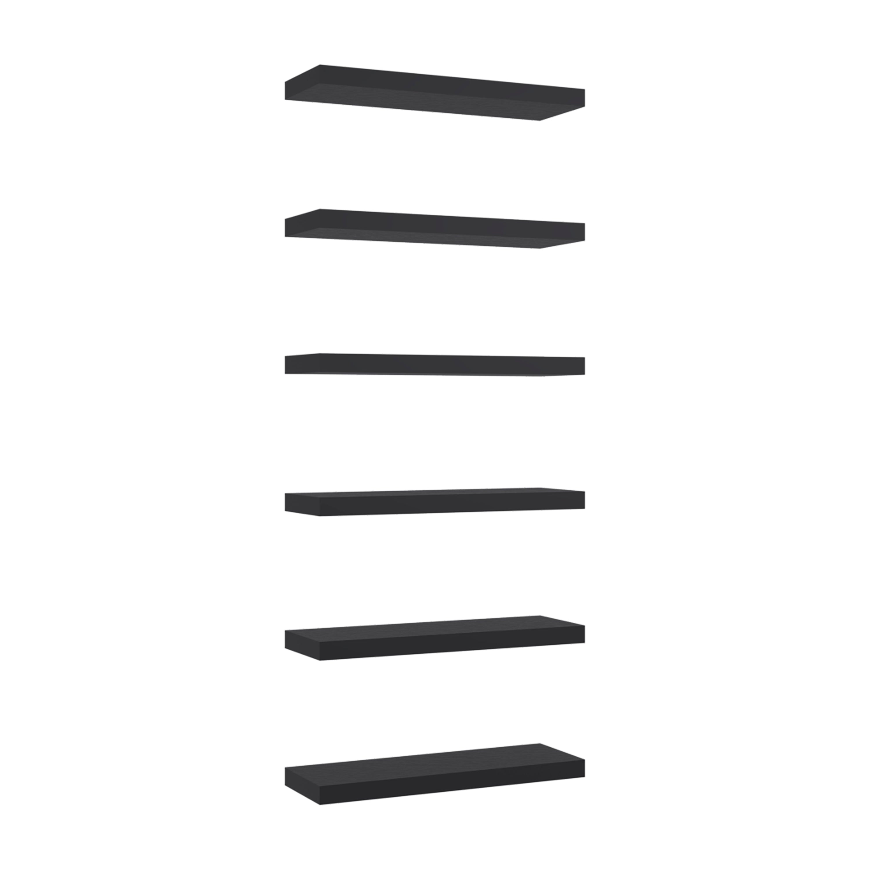 Front. TuHome - 24" x 8" Floating Wall Shelf, Wall-Mounted Display Ledge for Living Room, Bedroom or Office Storage - Wenge.