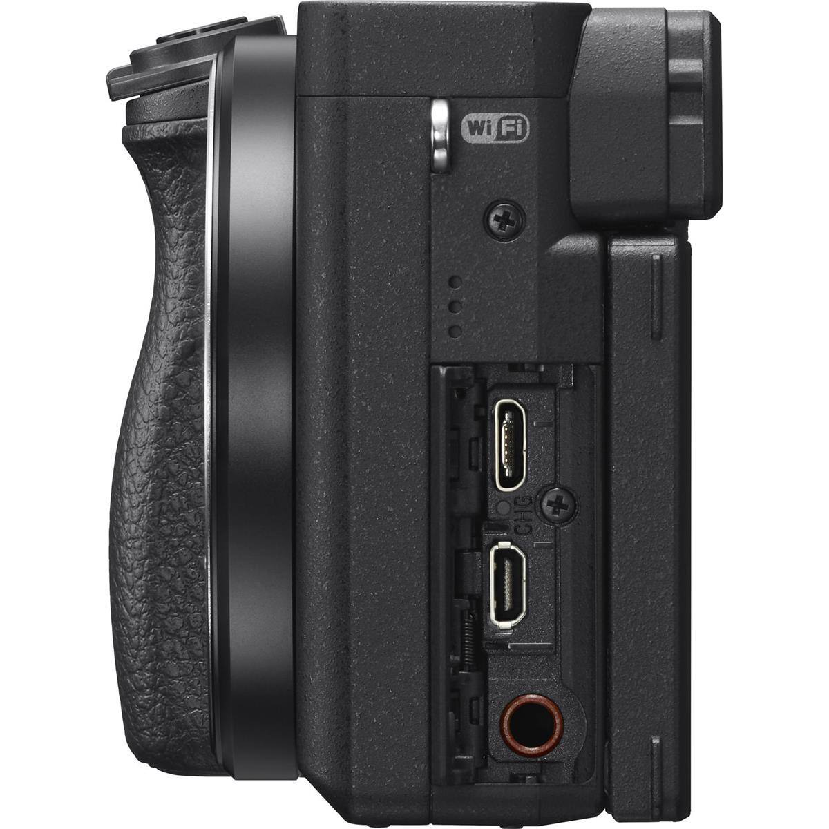 Alt View 6. Sony - Sony Alpha a6400 Mirrorless Camera with E PZ 16-50mm f/3.5-5.6 OSS II Lens, Black.