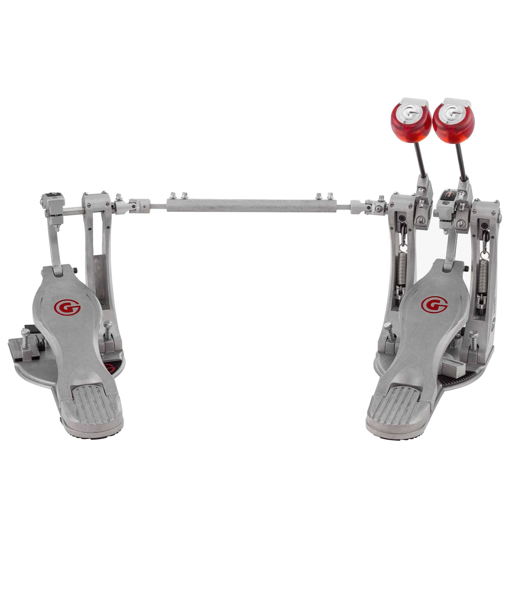Angle. Gibraltar Hardware - 9000 Series G-Class Direct Drive Double Bass Drum Pedal, with G-Drive Adjustable Cam, Sculpted Pillar Frame.