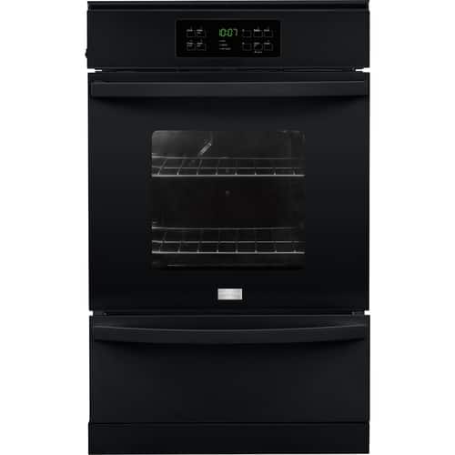 Frigidaire - 24" Built-in Single Gas Wall Oven - Black - Larger Front