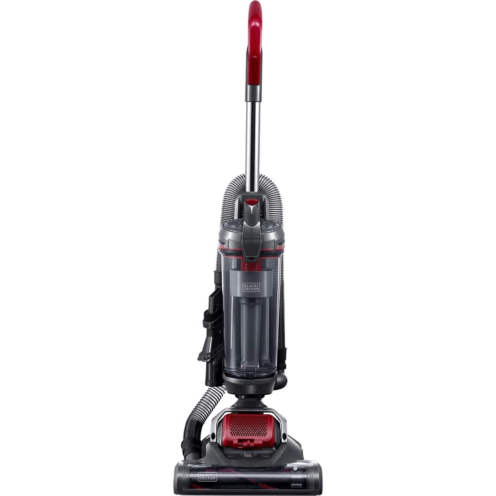 Black & Decker - AIRSWIVEL Bagless Upright Vacuum - Black - Larger Front