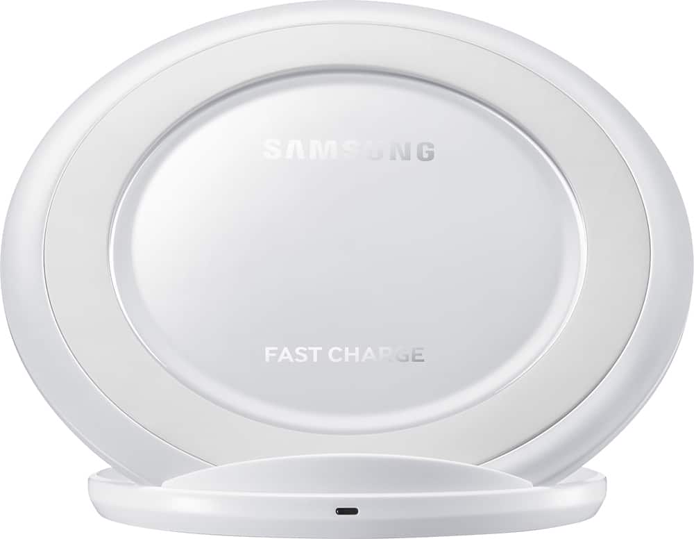 Front. Samsung - Fast Charge 9W Qi Certified Wireless Charging Pad for Android - White.