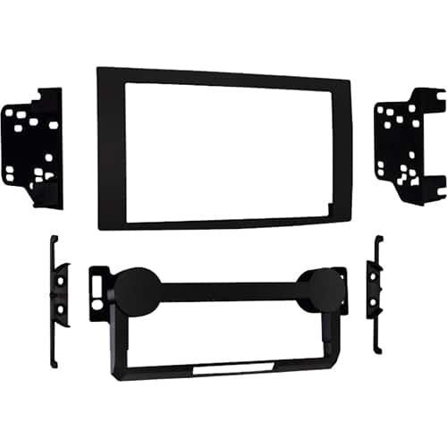 Front. Metra - Dash Kit for Select 2004-2010 Jeep Dodge Grand Cherokee Durango PT Cruiser DDIN - Matte Black.