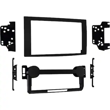 Front. Metra - Dash Kit for Select 2004-2010 Jeep Dodge Grand Cherokee Durango PT Cruiser DDIN - Matte Black.