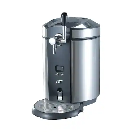 Front. SPT - Mini Kegerator & Dispenser - silver/black.