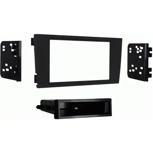 Front. Metra - Dash Kit for Select 1999-2010 Audi A6 Allroad Quattro S6 DIN DDIN - Painted Matte Black.