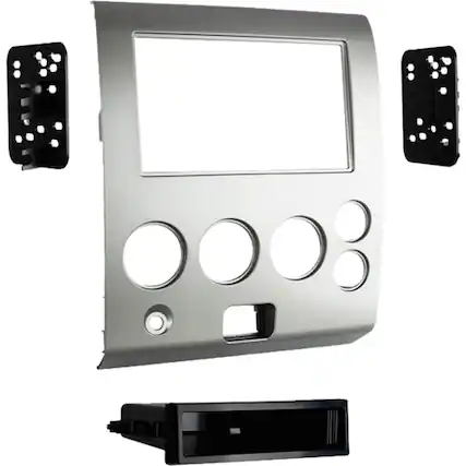 Front. Metra - Dash Kit for Select 2004-2007 Nissan Titan DIN DDIN - Silver.