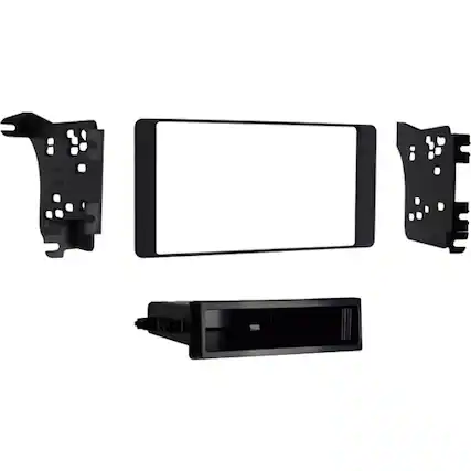 Front. Metra - Dash Kit for Select 2011-2023 Mitsubishi Outlander DIN - Matte Black.